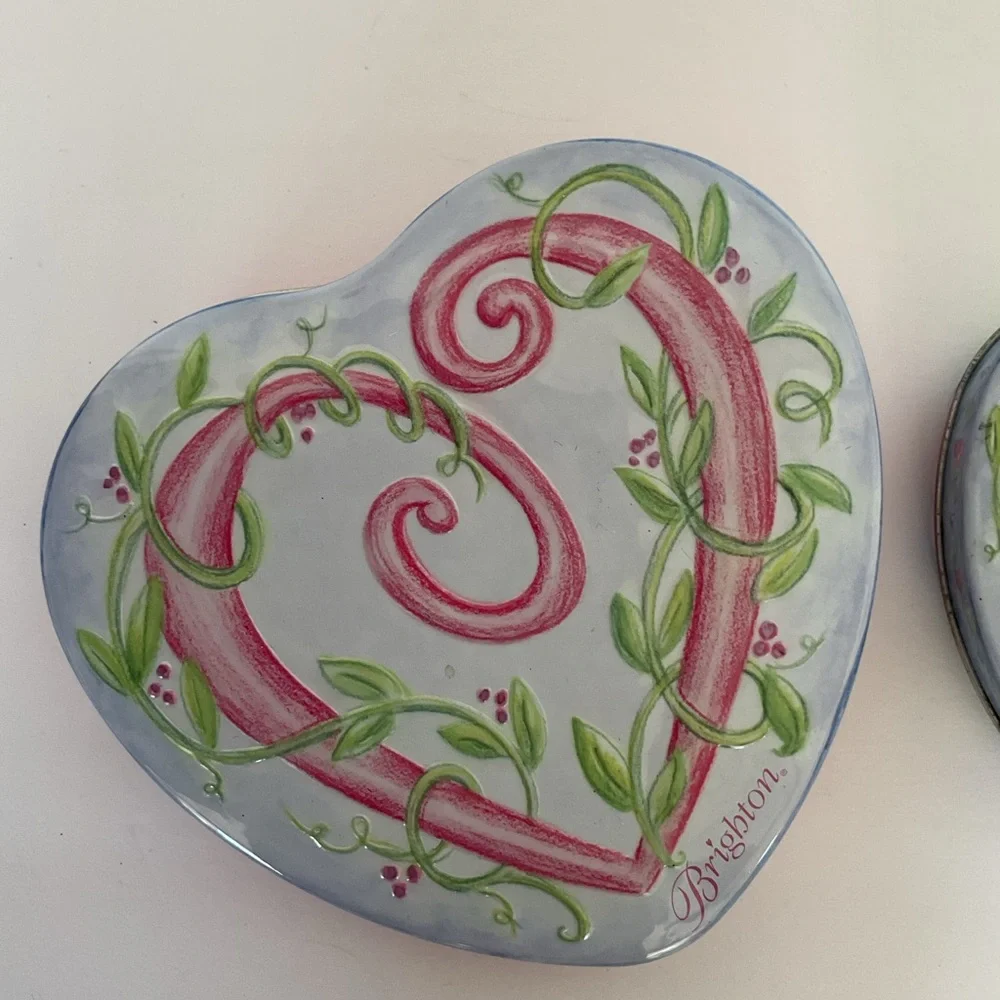 Brighton Heart Shaped Jewelry Tins Set of Two
